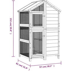 vidaXL Productos Para Mascotas-Casita para pájaros madera maciza pino 97x81x152 cm
