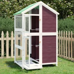 vidaXL Productos Para Mascotas-Casita para pájaros madera maciza pino color 97x81x152 cm