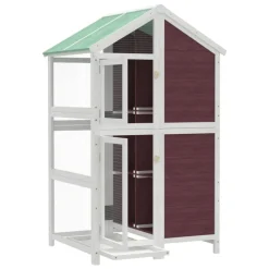 vidaXL Productos Para Mascotas-Casita para pájaros madera maciza pino color 97x81x152 cm