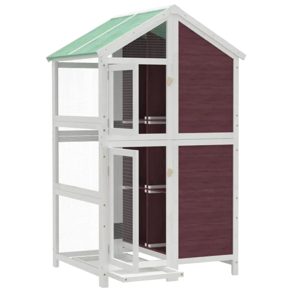 vidaXL Productos Para Mascotas-Casita para pájaros madera maciza pino color 97x81x152 cm