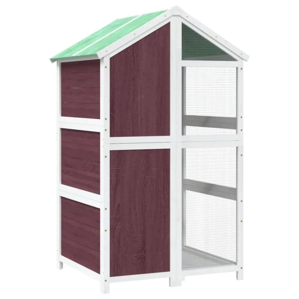 vidaXL Productos Para Mascotas-Casita para pájaros madera maciza pino color 97x81x152 cm