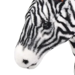 vidaXL Juguetes-Cebra de peluche de pie negro y blanco XXL