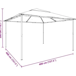 vidaXL Jardín-Cenador 4x4x3 m 180 g/m²