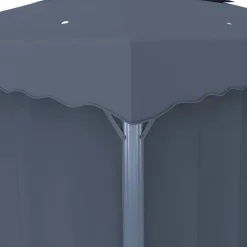 vidaXL Jardín-Cenador con cortina y tira de luces aluminio 3x3 m