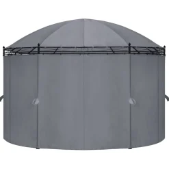 vidaXL Cenador con cortinas gris 520x349x255 cm Antracita Hot