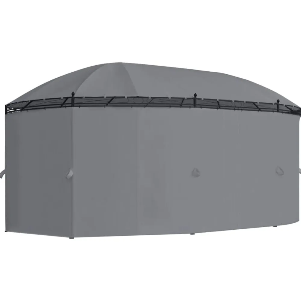 vidaXL Cenador con cortinas gris 520x349x255 cm Antracita Hot