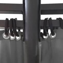 vidaXL Jardín-Cenador con cortinas redondo gris 3,5x2,7 m