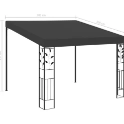 vidaXL Jardín-Cenador con montaje en la pared 3x3x2,5 m