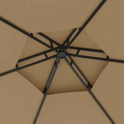vidaXL Jardín-Cenador con paredes laterales gris taupe 3,1x2,7 m