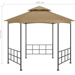 vidaXL Jardín-Cenador con paredes laterales gris taupe 3,1x2,7 m