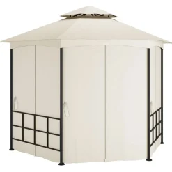 vidaXL Cenador con paredes laterales 3,1x2,7 m Crema Hot