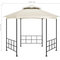 vidaXL Cenador con paredes laterales 3,1x2,7 m Crema Hot