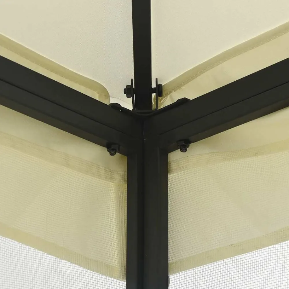 vidaXL Cenador con redes color 300x300x265 cm Crema Clearance