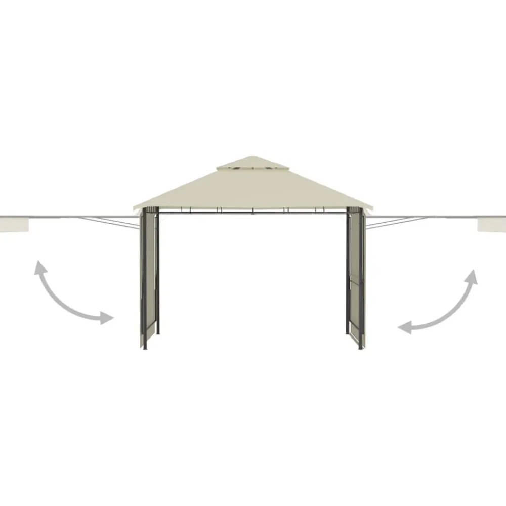 vidaXL Jardín-Cenador con tejado doble extensible 3x3x2,75m 180g/m²