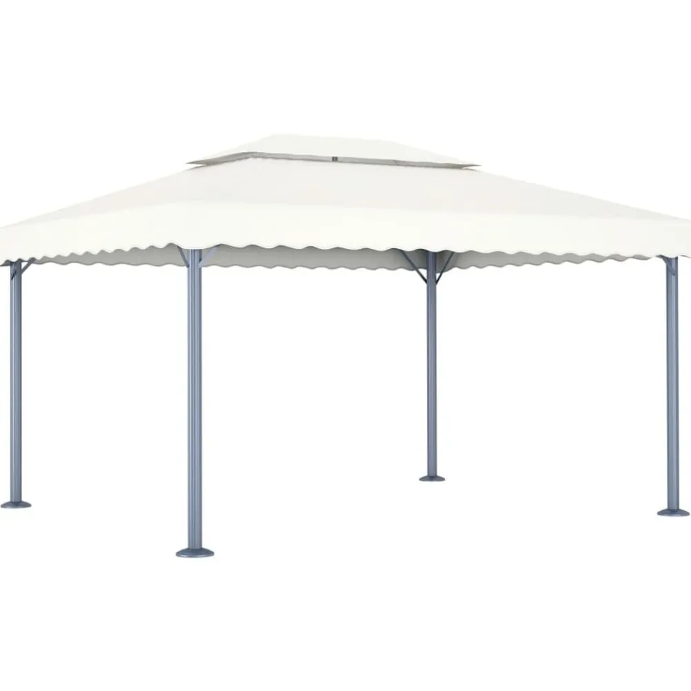 vidaXL Jardín-Cenador con tira de luces LED aluminio 400x300 cm