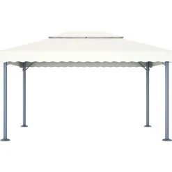 vidaXL Jardín-Cenador con tira de luces LED aluminio 400x300 cm