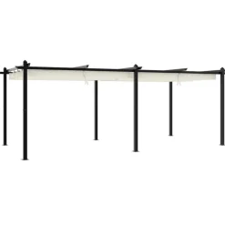 vidaXL Jardín-Cenador de jardín con techo retráctil aluminio 3x6 m