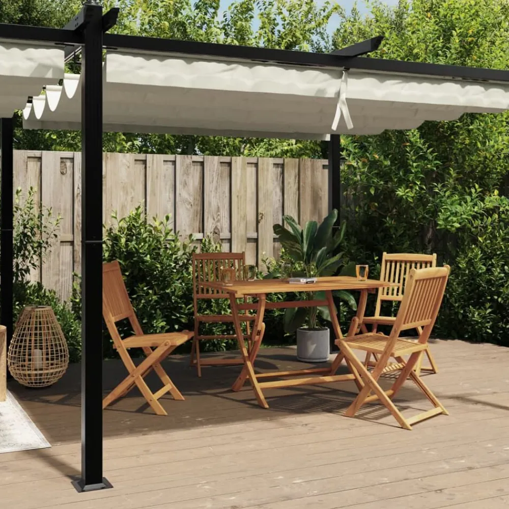 vidaXL Jardín-Cenador de jardín con techo retráctil aluminio 3x6 m