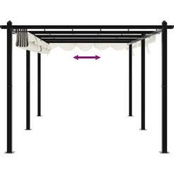vidaXL Jardín-Cenador de jardín con techo retráctil aluminio 3x6 m