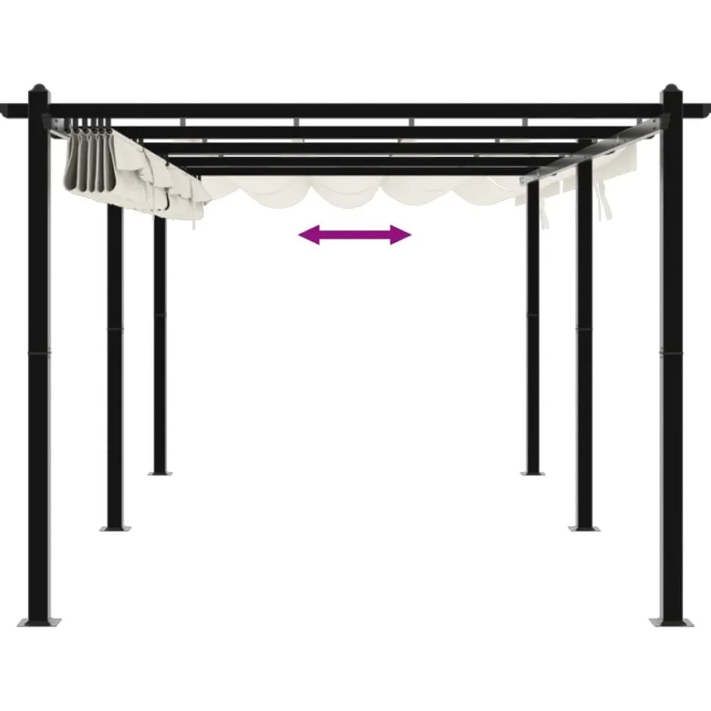 vidaXL Jardín-Cenador de jardín con techo retráctil aluminio 3x6 m