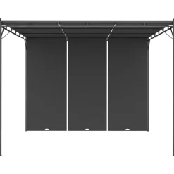 vidaXL Jardín-Cenador de jardín con cortina lateral gris 3x3x2,25 m