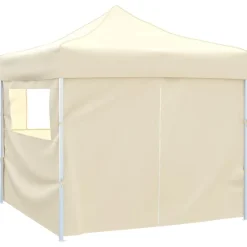 vidaXL Cenador plegable con 4 paredes colore 3x3 m Crema Online