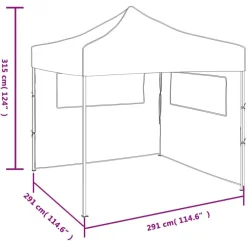vidaXL Jardín-Cenador plegable con 2 paredes 3x3 m