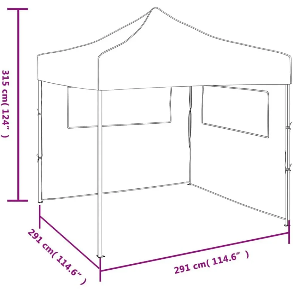 vidaXL Jardín-Cenador plegable con 2 paredes 3x3 m