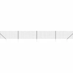 vidaXL Cerca de alambre con pinchos de anclaje gris 1x10 m Antracita Discount