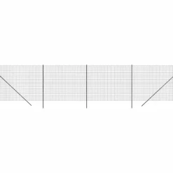vidaXL Cerca de alambre de acero galvanizado gris 1,4x10 m Antracita Outlet