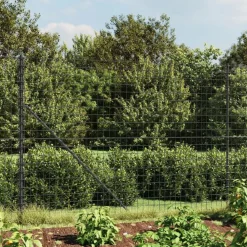 vidaXL Cerca de alambre de acero galvanizado gris 1,4x10 m Antracita Outlet