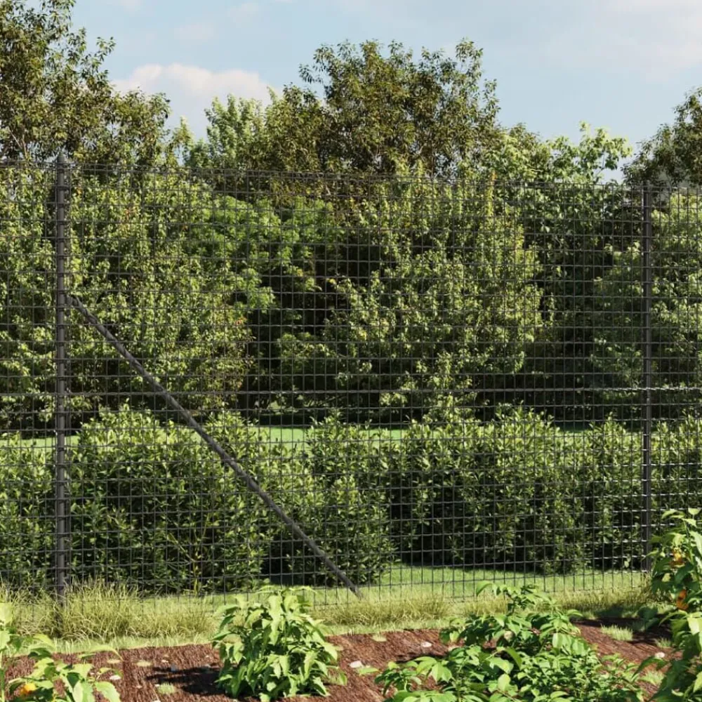 vidaXL Vallas De Jardín-Cerca de alambre de acero galvanizado gris 1,4x10 m