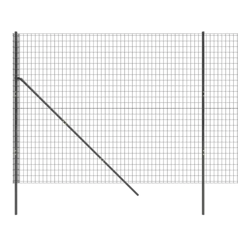vidaXL Vallas De Jardín-Cerca de alambre de acero galvanizado gris 1,4x10 m