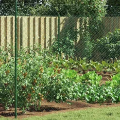 vidaXL Vallas De Jardín-Cerca de eslabones de cadena Verde 2 x 10 m Acero