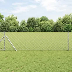 vidaXL Cerca de eslabones de cadena Plateado 10 x 0,4 m Acero galvanizado New