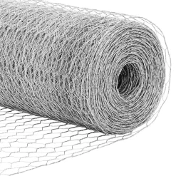 vidaXL Cerca Hexagonal Plateado 0,4 x 10 m Acero galvanizado Discount