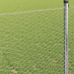 vidaXL Cerca Hexagonal Plateado 0,6 x 10 m Acero galvanizado Clearance