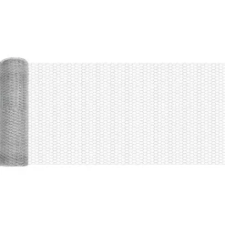 vidaXL Cerca Hexagonal Plateado 0,6 x 10 m Acero galvanizado Clearance