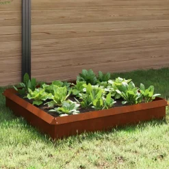 vidaXL Vallas De Jardín-Cercas para caracoles 8 pcs Oxidado Acero autopatinable
