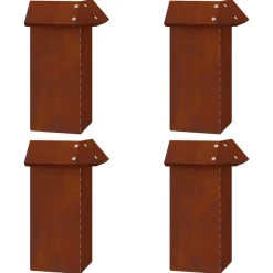 vidaXL Vallas De Jardín-Cercas para caracoles 8 pcs Oxidado Acero autopatinable