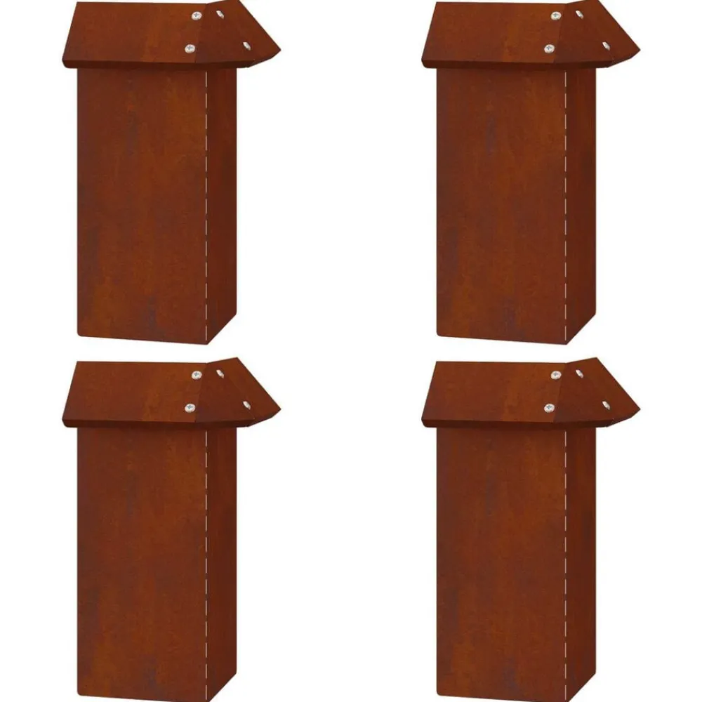 vidaXL Vallas De Jardín-Cercas para caracoles 8 pcs Oxidado Acero autopatinable
