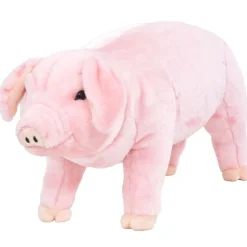 vidaXL Juguetes-Cerdito de peluche de pie rosa XXL