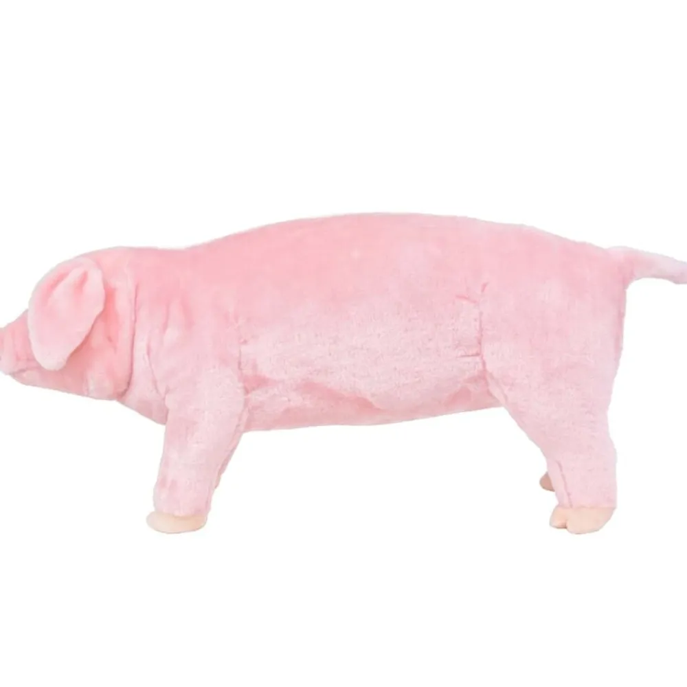 vidaXL Juguetes-Cerdito de peluche de pie rosa XXL