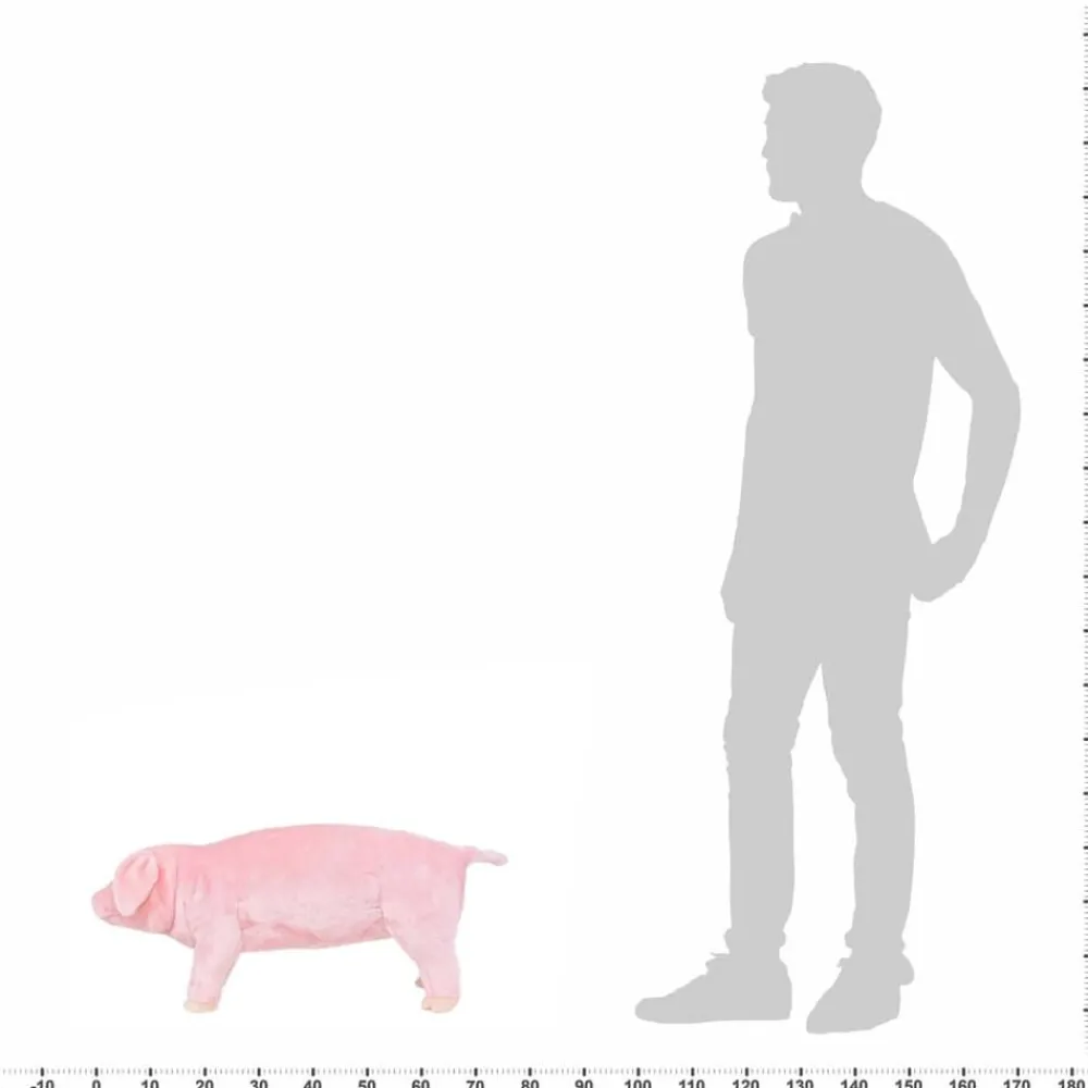 vidaXL Juguetes-Cerdito de peluche de pie rosa XXL