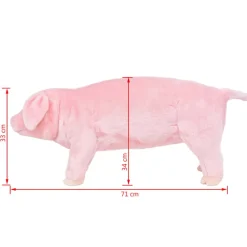 vidaXL Juguetes-Cerdito de peluche de pie rosa XXL
