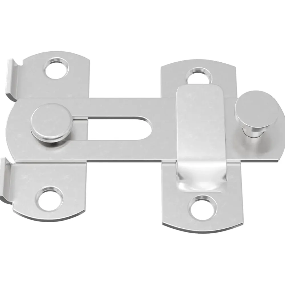 vidaXL Accesorios De Bricolaje-Cerradura de puerta 2 pcs Plateado 70 x 8 mm Acero