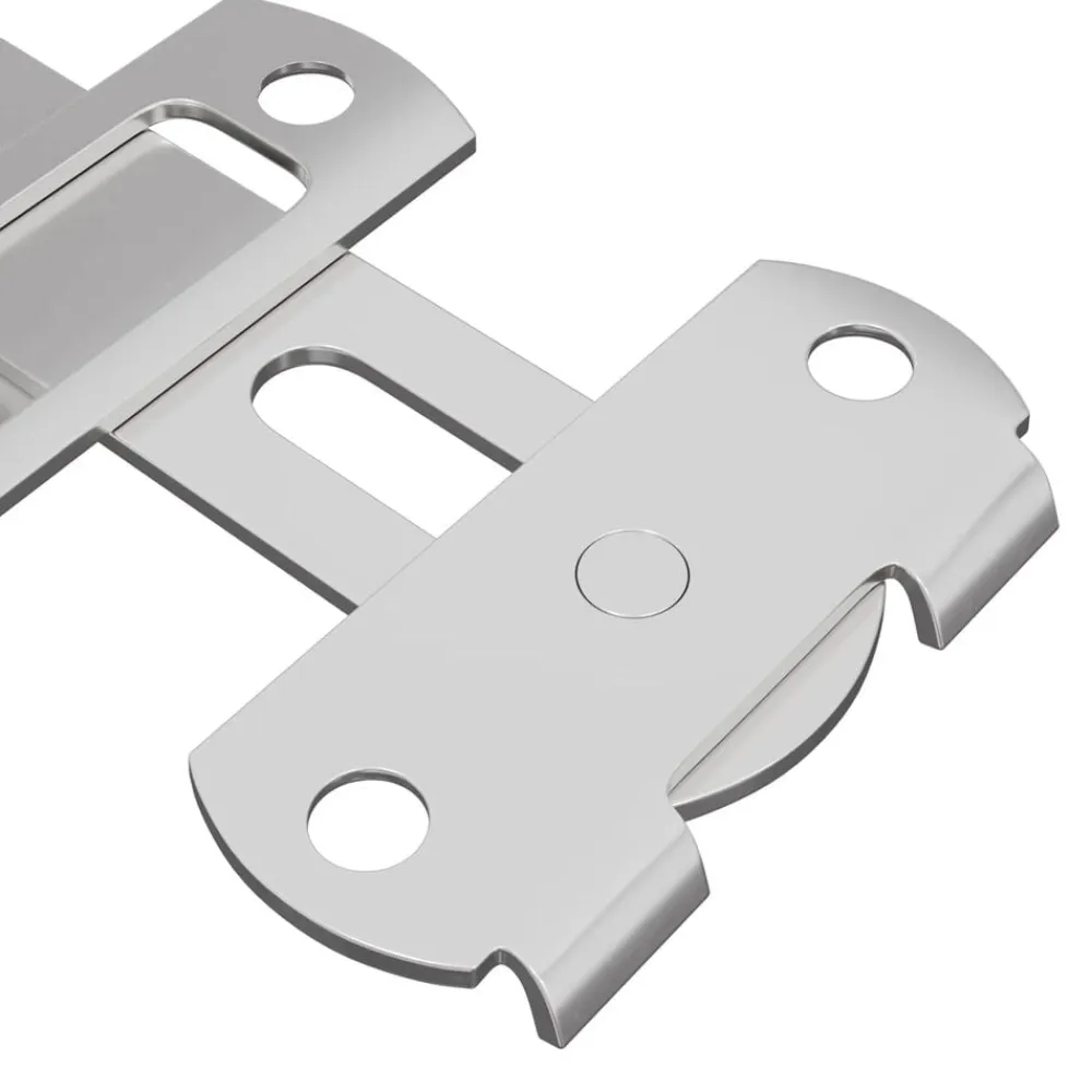 vidaXL Accesorios De Bricolaje-Cerradura de puerta 2 pcs Plateado 70 x 8 mm Acero