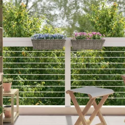 vidaXL Decoración-Cesta Colgante para Plantas 2 pcs 48 x 22 x 15 cm