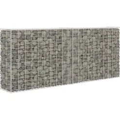 vidaXL Vallas De Jardín-Cesta de gaviones de acero galvanizado 85x30x200 cm