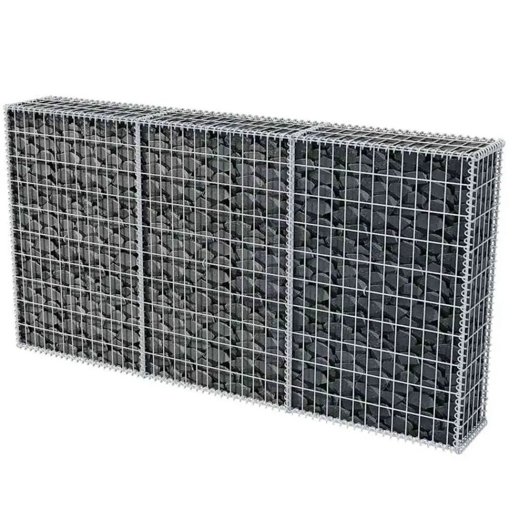 vidaXL Vallas De Jardín-Cesta de muro de gaviones acero galvanizado 200x30x100 cm